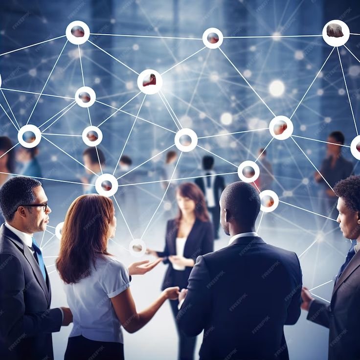 premium ai image attorney networking with…